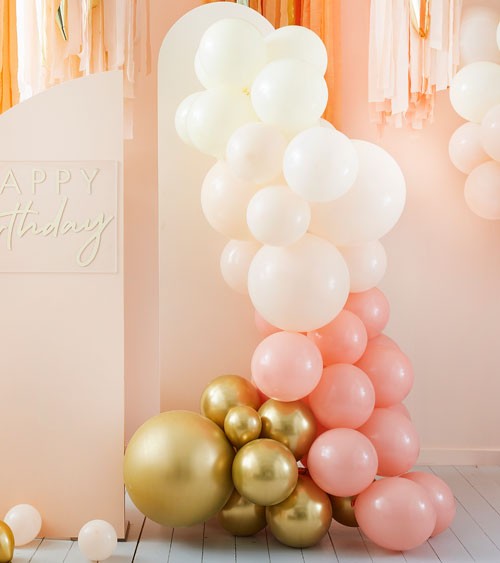 DIY Ballongirlande - pfirsich, gold, elfenbein - 75-teilig