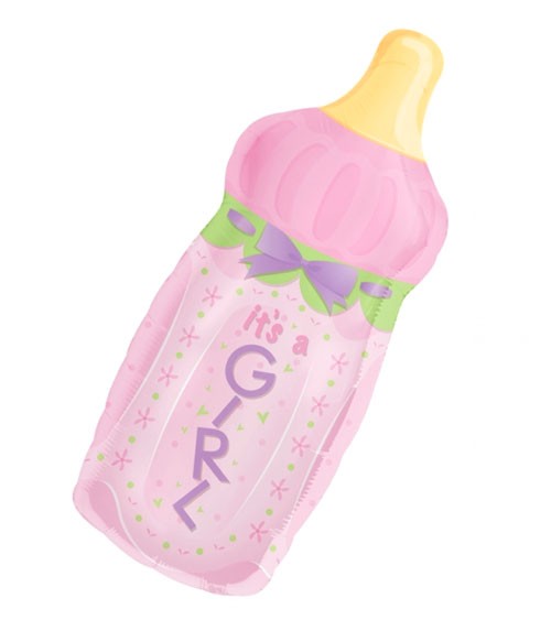 SuperShape-Folienballon "Babyflasche It's a Girl"