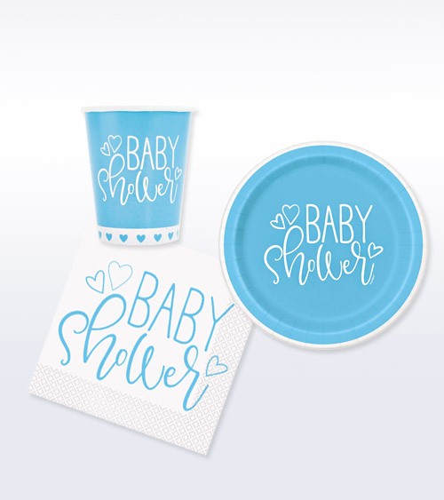 Deko-Set "Baby Shower" - blau - 32-teilig