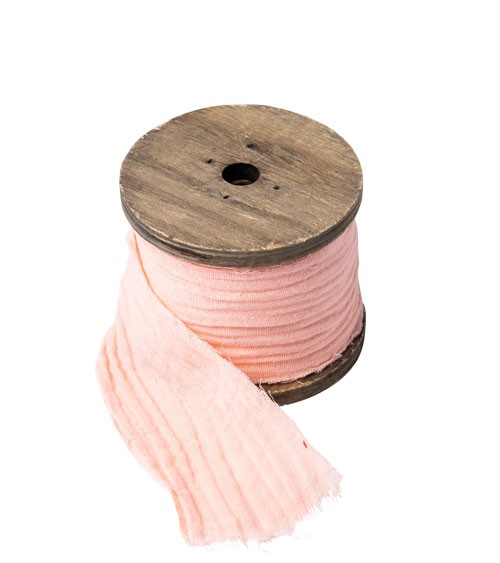 Dekoband aus Baumwollmull - rosa - 4,5 cm x 3 m