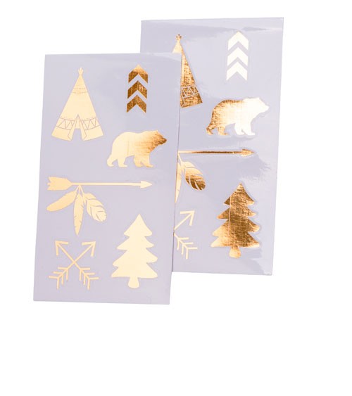 Sticker "Indian Forest" - gold - 12-teilig