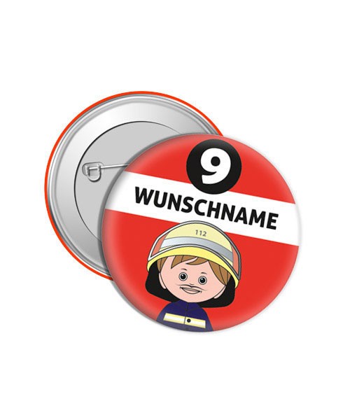 Dein Button „Feuerwehrmann“ - Wunschtext