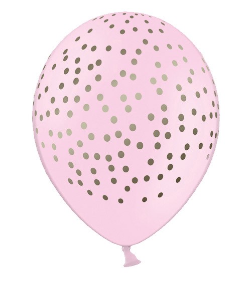 Luftballons "Dots" - rosa/gold - 6 Stück