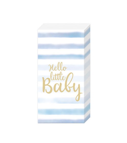 Papiertaschentücher "Hello little Baby" - hellblau - 10 Stück