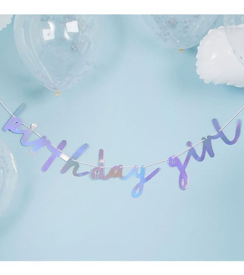 DIY Schriftzug-Girlande "Birthday Girl" - irisierend - 2m