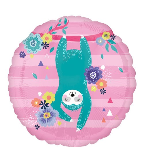 Runder Folienballon "Faultier" - 43 cm