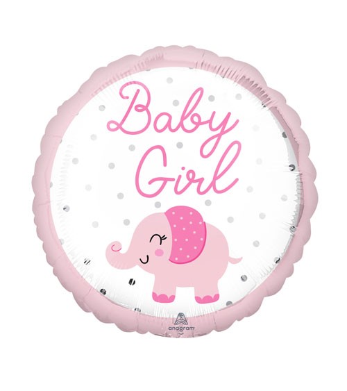 Runder Folienballon "Babyfant" - Girl - 43 cm