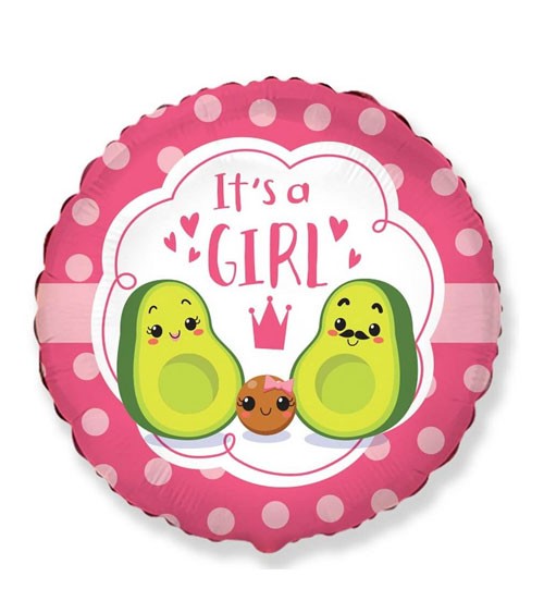 Folienballon "Avocado Family" - It's a Girl - 46 cm