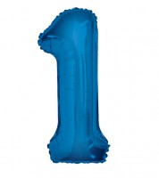 Supershape-Folienballon "1" - dunkelblau