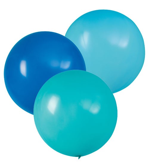 Große Luftballons "Farbmix Blau" - 61 cm - 3-teilig