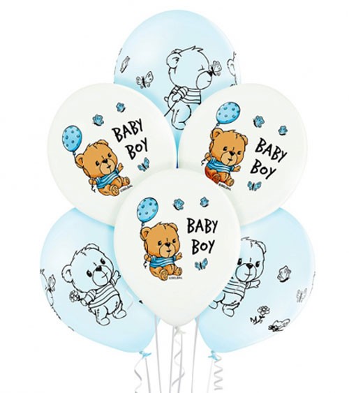 Luftballon-Set "Baby Boy & Teddy" - 6-teilig