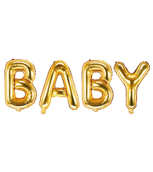 Folienballon-Set "BABY" - gold - 35 cm