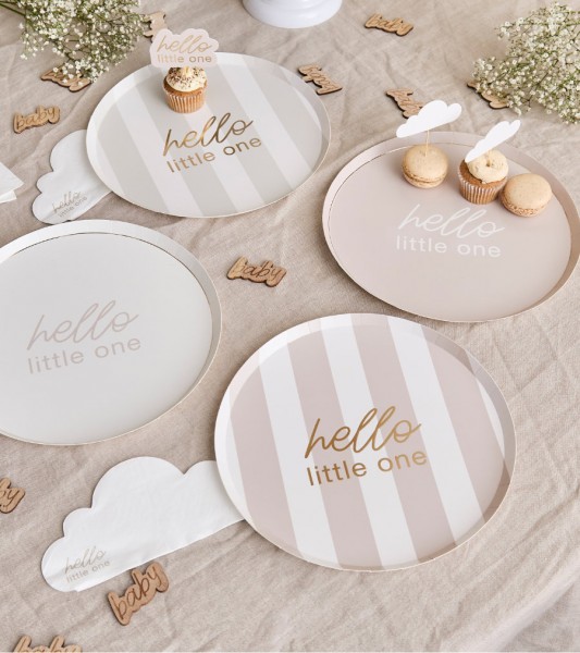 Pappteller "Hello little one" - in 4 Desigsn - 8 Stück