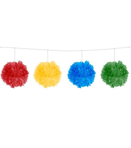 Pom Pom Girlande - bunt - 3 m