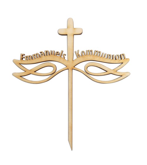 Dein Cake-Topper aus Holz "Holy" - Wunschtext