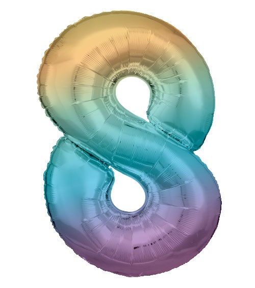 Supershape-Folienballon "8" - Rainbow - 83 cm
