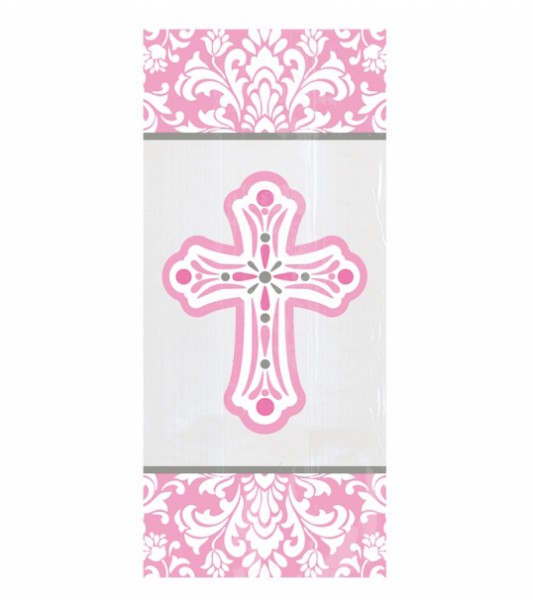 Kunststofftüten "Kreuz" - rosa - 20 Stück