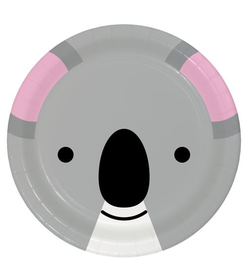 Pappteller "Animal Faces" - Koala - 8 Stück
