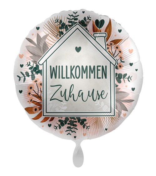 Folienballon "Willkommen Zuhause" - Botanical - 43 cm