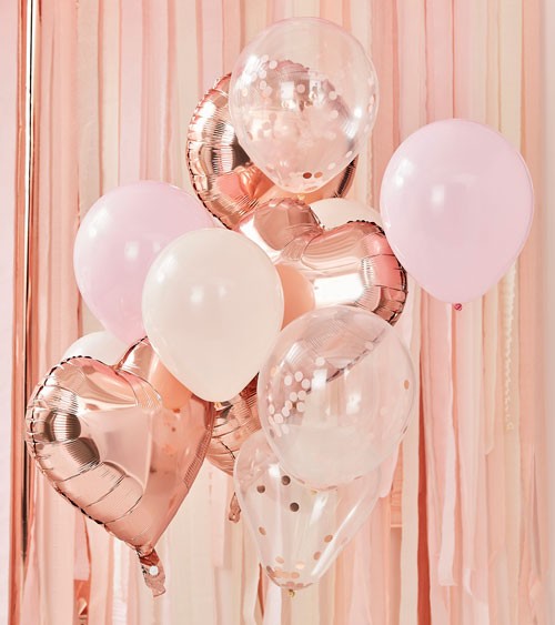 Ballon-Set "Mix it up" - rosegold & rosa - 12-teilig