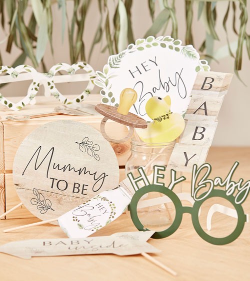 Photobooth Props "Botanical Baby Shower" - 10-teilig