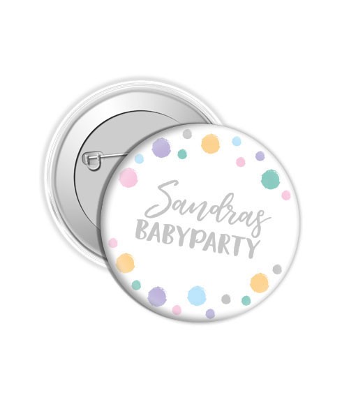 Dein Button "Babyparty" - Punkte Pastell