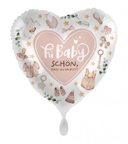 Herz-Folienballon "Baby Girl - Hi Baby"
